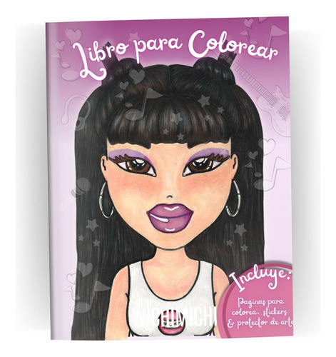 Libro Para Colorear Girly Muñecas Brtz Compilación Lila