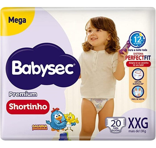 Fralda Babysec Galinha Pintadinha Shortinho Mega Xxg 20 Unid Gênero Sem gênero Tamanho Extra extra grande (XXG)