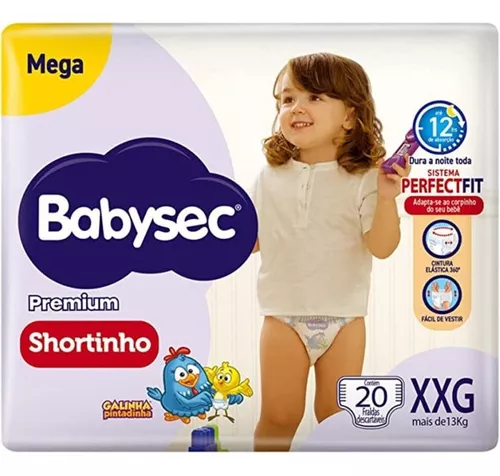 Fralda Babysec Galinha Pintadinha Shortinho Mega Xxg 20 Unid