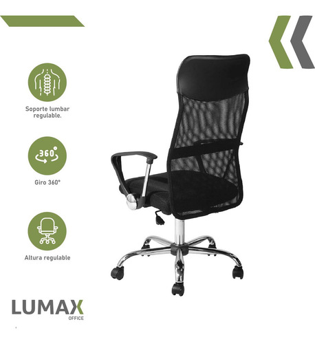 Silla Ejecutiva Mesh Ergonómica Respaldo Oficina Regulable Color Negro