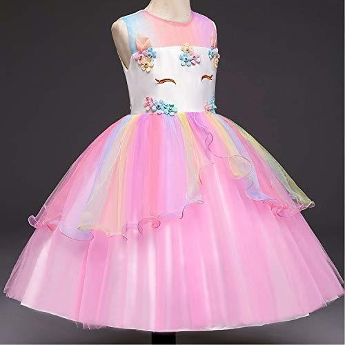 Niñas Unicornio Traje Del Vestido De La Princesa Vestidos D