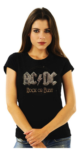 Polera Mujer Acdc Rock Or Bust Rock Impresión Directa