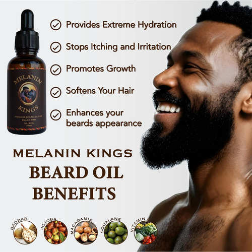 Melanin Kings Kit De Aseo De Barba Para Hombres - Fórmulas C