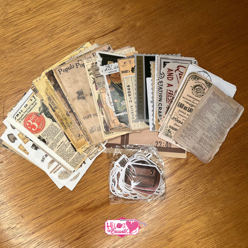Papel Decorado + Stickers Para Scrapbook Diferentes Diseños Chocolate Retro Objects