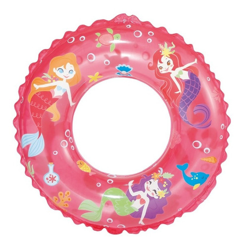 Salvavidas Flotador Inflable Sirenita Rosa 61 Cm Summer Wave