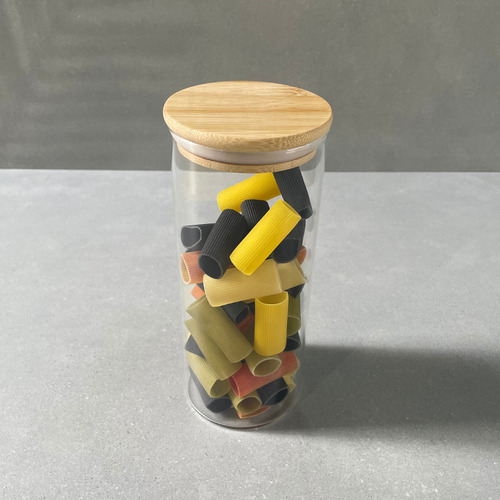 Pote De Vidro Hermético Com Tampa De Bambu 1,2l