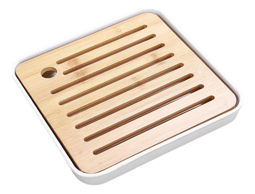 Mesa De Bandeja De Chá De Kung Fu De Bambu Que Serve Branco