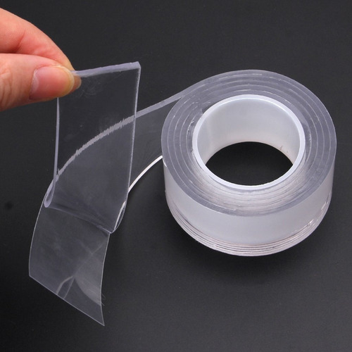 Imagen 3 de 10 de Cinta Adhesiva Magica Doble Faz Reutilizable 3 Metros Atrix®