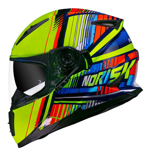 Capacete Norisk Ff302 Oculos Interno Diversos Gráficos Cores Cor ADVANCED YELLOW Tamanho do capacete L G 60