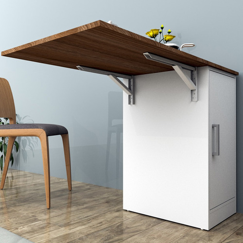 Imagen 5 de 10 de Armario Auxiliar Con Mesa / Barra Plegable / Desayunador