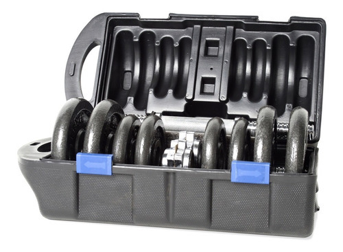 Par De Mancuernas Ajustables 40 Lbs Total Marca Cap Barbell Color Negro