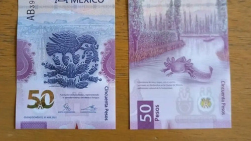 Billete De Ajolote De 50 Pesos Mexicanos