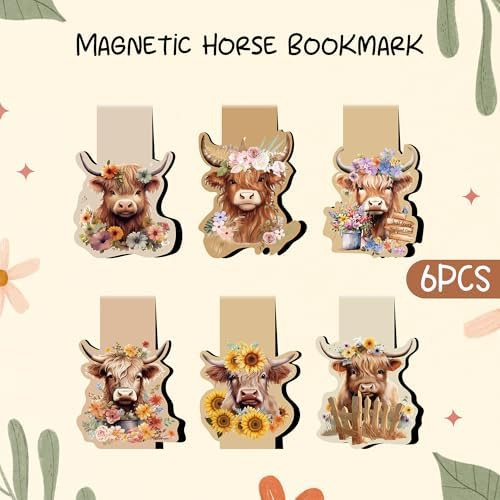 Highland Cow - Marcadores Magnéticos Paquete De 6 Imanes D