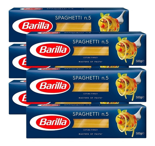 Fideos Spaghetti Barilla 500 Gr. Pack X6