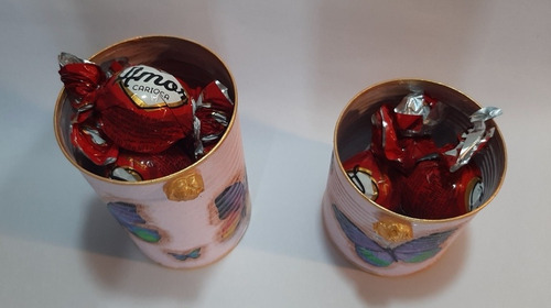 Latas Artesanales Mariposas Con Bombones O Caramelos. .