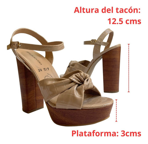 Imagen 5 de 8 de Sandalia Dama Felipe Rentería Plataforma Y Tacón 12.5 Cms