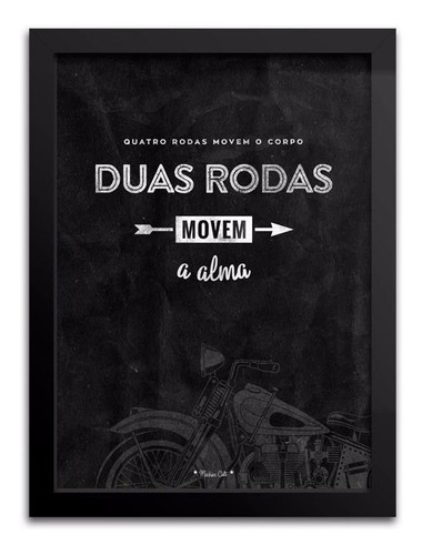 Quadros Decorativos Frase Moto 3 Unidades - 18x24cm