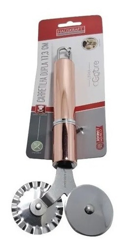 Carretilha Dupla Rose Bronze Corta E Fecha Massas Aço Inox