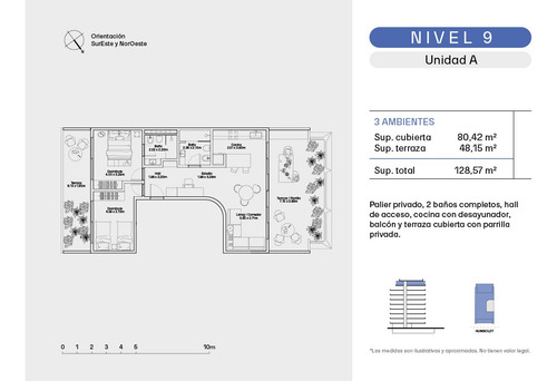 Venta De Departamento 3 Ambientes Con Palier Privador En Palermo Hollywood