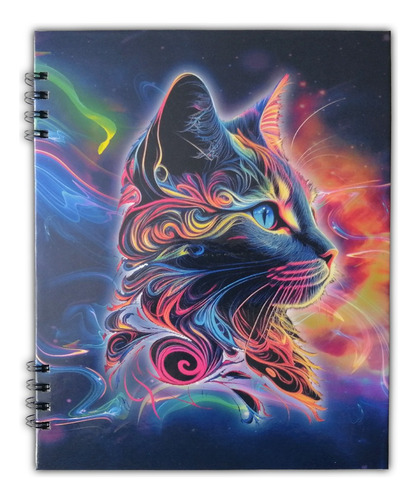 Cuaderno Universitario Xxl, 3materias - Gatito Astral