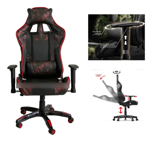 Imagen 1 de 5 de Silla Sillón Gamer Oficina Ergonómica Reclinable Escritorio