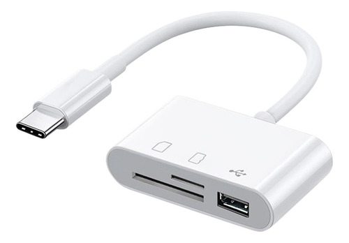 Adaptador 3 En 1 Tipo C Hub Tipo-c A Usb2.0 + Sd+tf Para