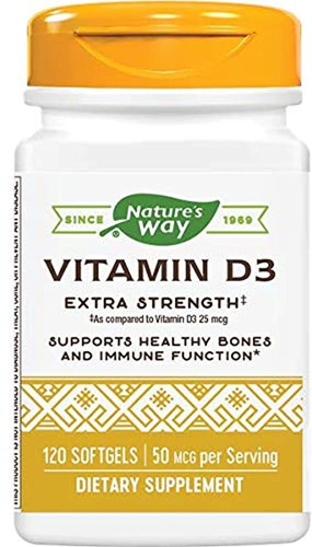 Nature's Way, D3 2000 Ui, Vitaminas, 15590, 120, 1, 1