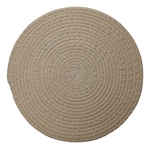 Jogo Americano Forro Protetor Mesa Redondo Corda 38cm Cor Marfin