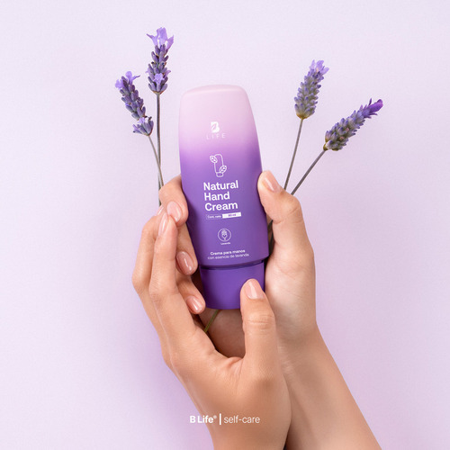 Kit 3 Cremas de 80ml B Life Natural hand cream Vitamina E y Niacinamida con Fragancia lavanda