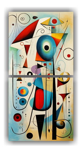 140x70cm Cuadros Abstractos Elegantes De Miró Bastidor Made