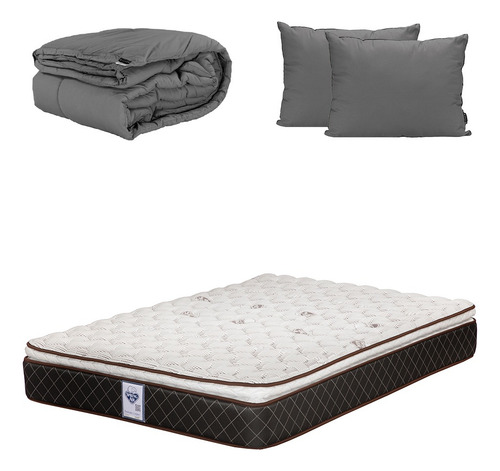 Colchon Matrimonial Spring Air Minesota + 2 Pack + Homy Café