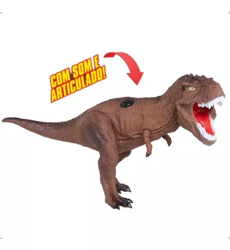 Dinossauro Dinopark T-Rex Som e Articulações - Bee Toys - Zaza Toys