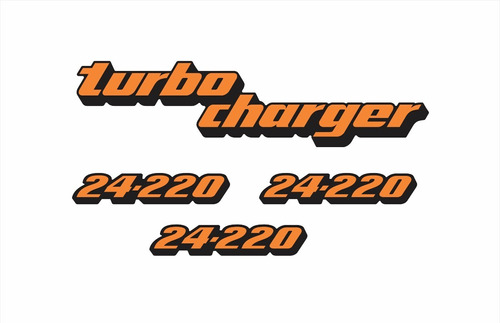 Kit Adesivos Para Volkswagen 24-220 Turbo Charger 17912 Cor Laranja