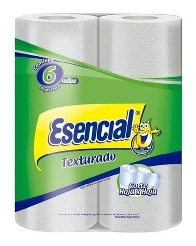 Papel Higiénico Esencial Texturado 6x30 Mts Pack X2