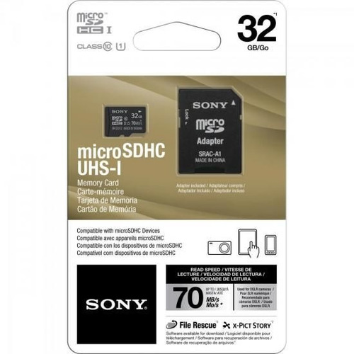 Cartão De Memória 32gb Micro Sdhc C Adaptador Classe 10 Sony