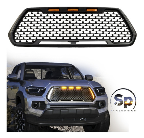 Parrilla Frontal Para Toyota Tacoma 2016 Tipo Sport Con Led