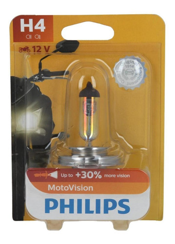 Imagen 4 de 6 de Lampara H4 (12342) 12v 60w 55w P43t38 Moto Vision Philips