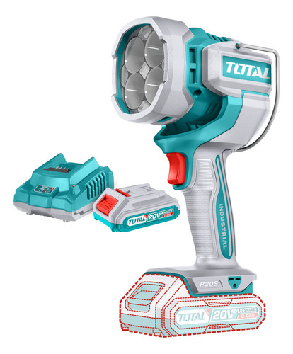 Linterna Inalámbrica 20v 2000lumens + Bat + Carg Total