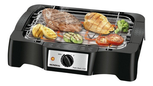 Churrasqueira Elétrica CH-07 Pratic Steak e Grill II Preta Mondial 220V