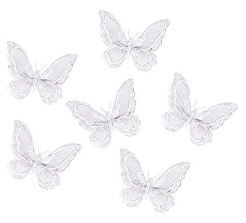 Pinta Ángel Mariposa Clips De Pelo 6pcs Blanco 2gywh