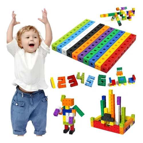 100 Cubos Unifix En Balde Desarrollo Matemático Y Lógico
