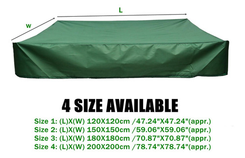 Caja De Arena Verde Cubierta A Prueba De Agua A 200x200cm