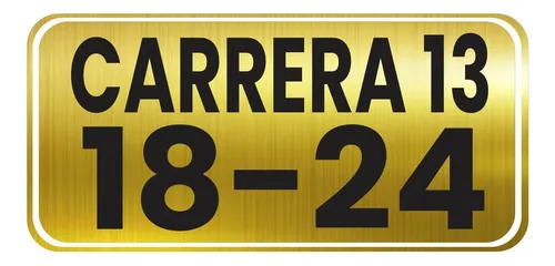 Placa Metálica Nomenclatura Dirección Personalizada 19x8 Cm