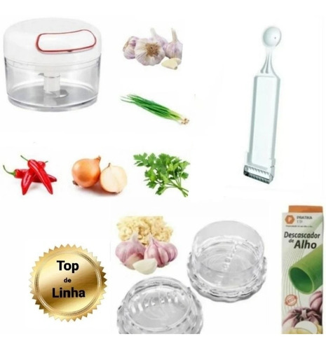 Triturador Manual Alimentos + Kit Cozinha Utilidades  