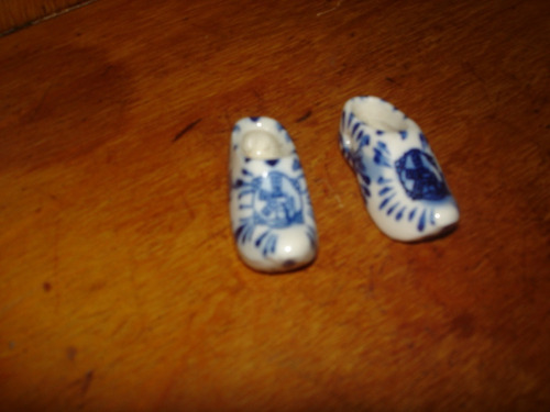 Juego De Zapatillas De Porcelana Delft Holland Buen Esta