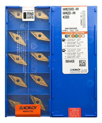 Insert Giratorio Vnmg160404-hm Nc3030 100% Original, 10 Uni