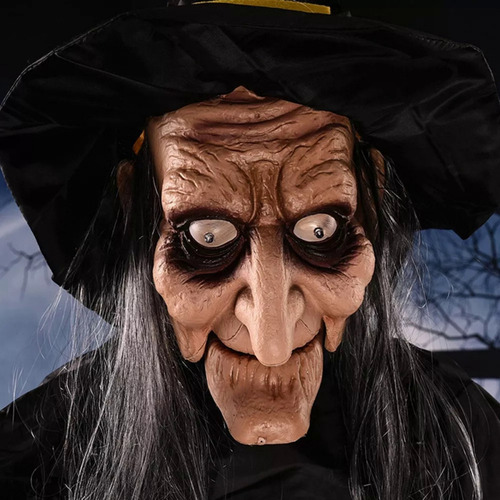Bruja Colgante De Halloween Con Ojos Rojos, Bruja De Grito