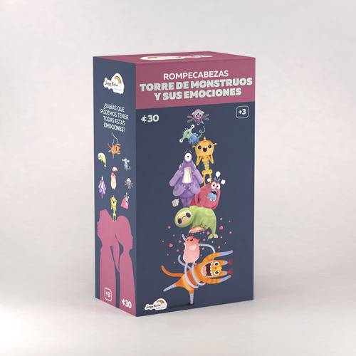 Rompecabezas Puzzle Torre de Monstruos y sus emociones 30 Piezas Infantil Didactico Niños