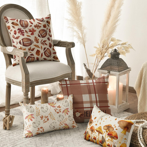 Almohada Avoin Colorlife Hello Fall Football Touch Down Show