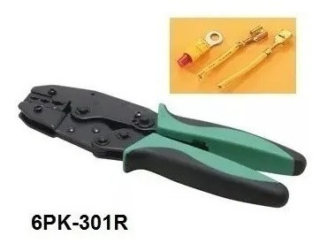 Imagen 2 de 8 de Pinza Crimpeadora Proskit 6pk-301r P/terminales Aislados